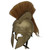 Spartan Armor Helmet - Brass Plated Steel Design with Bold Crest and Leather Straps