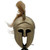 Spartan Armor Helmet - Brass Plated Steel Design with Bold Crest and Leather Straps