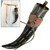 Fire Burned Medieval Drinking Horn with Brown Leather Holder