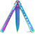 Titanium-Finish Drop Point Butterfly Knife with Stainless Steel Build