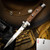 Dark Transient Stiletto Automatic Knife | Steel Bayonet Blade with Wood Handle  FREE Nylon Case