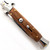 Dark Transient Stiletto Automatic Knife | Steel Bayonet Blade with Wood Handle  FREE Nylon Case