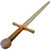 Medieval Wooden Training Sword - Walnut Brown | Beech Wood w/ Leather-Wrapped Handle