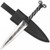 Toppling Stream Double-Edged Medieval Dagger – Hand-Forged with Leather Handle