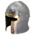 Warrior’s Narration Miniature 20G Steel Barbuta Barbute Helm Helmet Display Piece w/ Iron Stand & Brass Reinforcement Piece