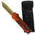 Gold Tanto Blade, Fire-Coated Handle, Non-Slip Grip, with Nylon Pouch and Matching Accessories