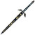 Twilight Princess Official Art Sword Replica - Zelda Series with Hylian Engraving, Leather-Wrapped Handle, and Wooden Scabbard