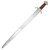 Viking Battle Ready Sword with EN45 Tempered Steel and Brass Accents