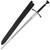 Premium High Carbon Steel Sword – Full Tang Construction with Leather Sheath