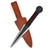 Throwing Knife Style Dagger with Froged Carbon Steel Blade, Brown leather wrapped handle