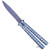 Clip Point Blue Balisong Butterfly Knife with Aluminum Handle