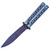 Clip Point Blue Balisong Butterfly Knife with Aluminum Handle