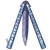 Clip Point Blue Balisong Butterfly Knife with Aluminum Handle