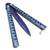 Clip Point Blue Balisong Butterfly Knife with Aluminum Handle