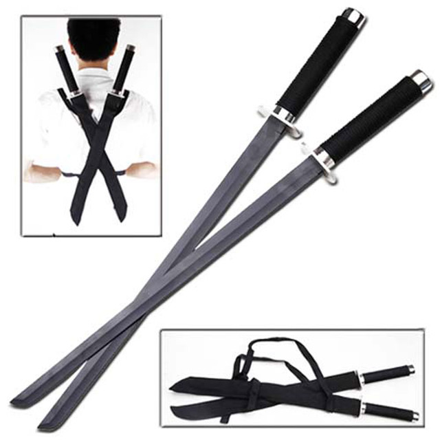 Twin Anti-Hero Double Ninja Wakizashi Sword Set