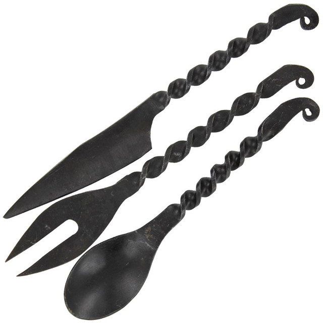 Iron Medieval Table Utensil Set for Reenactment Feasts