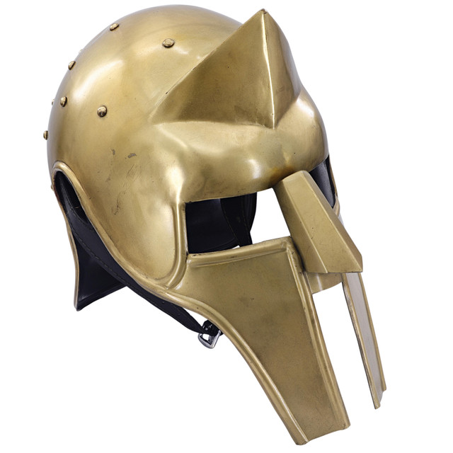 Roman Gladiator Arena Brass Spike Helmet