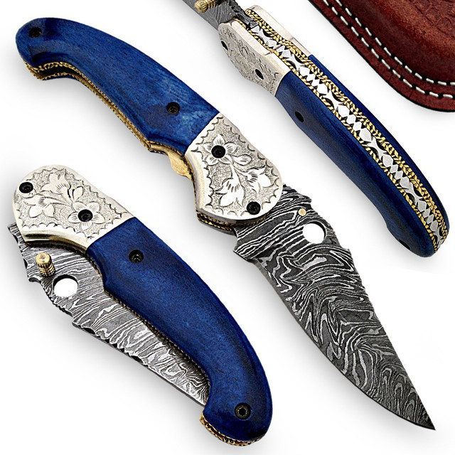 Damascus Steel Ancient Origins Handmade Pocket Knife