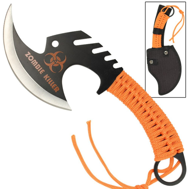 Zed Skull Splitter Throwing Axe – Orange | Tactical Thrower