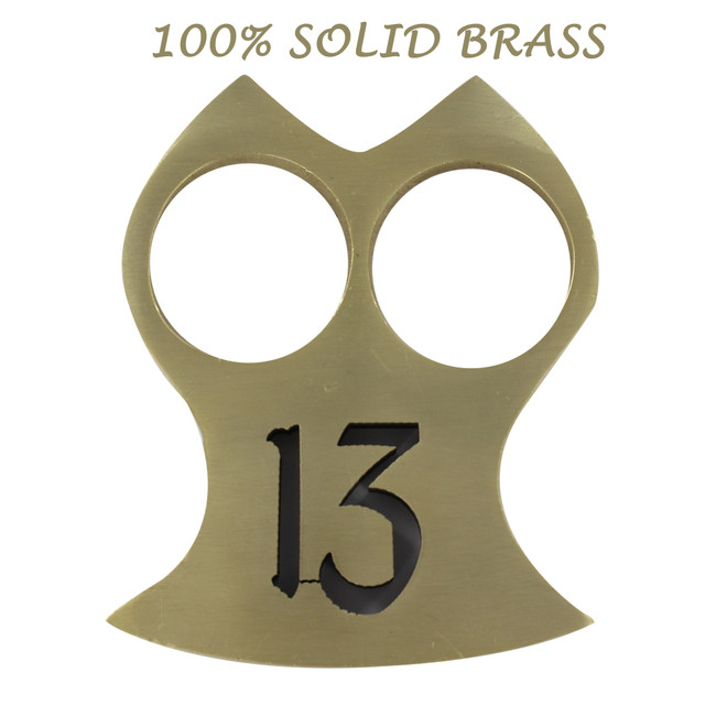 Un/Lucky Two Finger 100% Pure Brass Knuckle Paper Weight Accessory