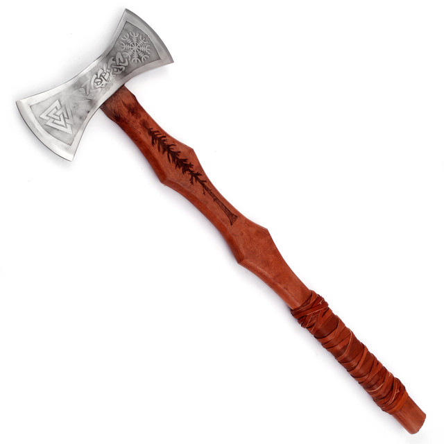 Scandinavian Raider Double Bitted Carbon Steel Viking Inspired Outdoor Axe