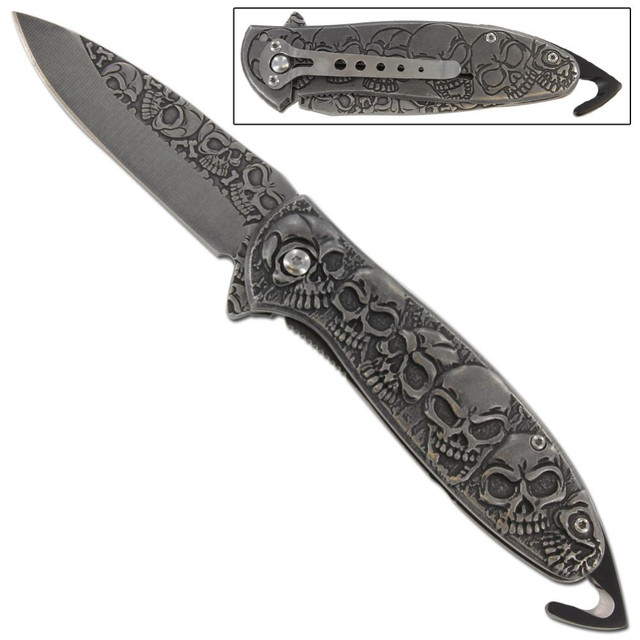 Realm of the Dead Spring Assisted Knife – Skull Design