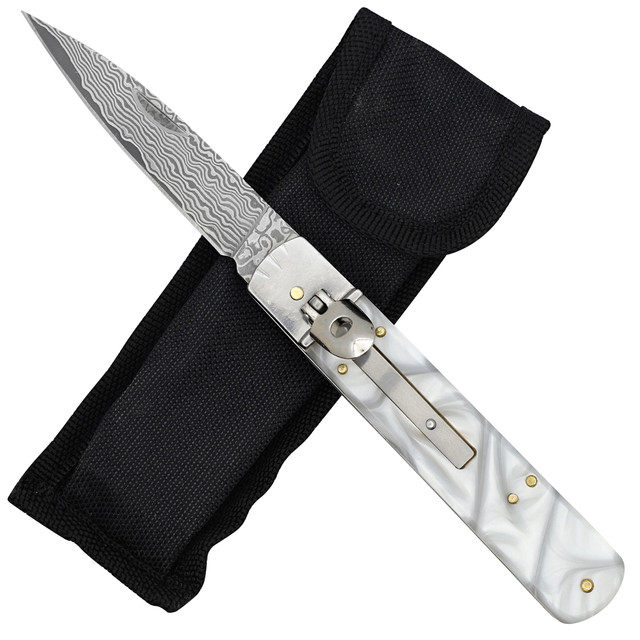 Elusive Horizon Switchblade Lever Lock Automatic Knife | Pearl