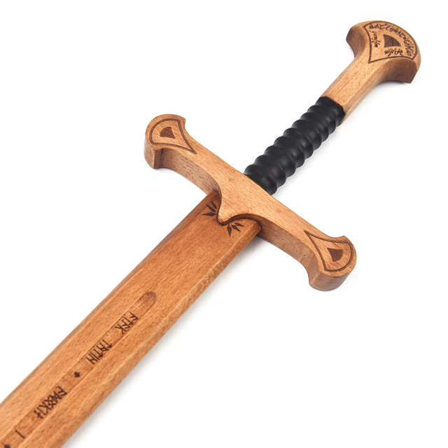 Handcrafted Wooden Practice Sword – Etched Medieval Training Longsword