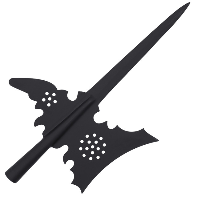 Decorative Stainless Steel Spear Ballam with Cutout Design – Black