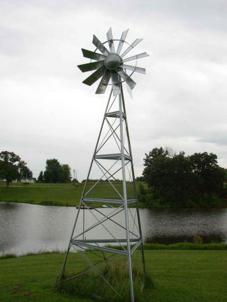 OWS Galvanized 20ft, 3 legged Windmill 