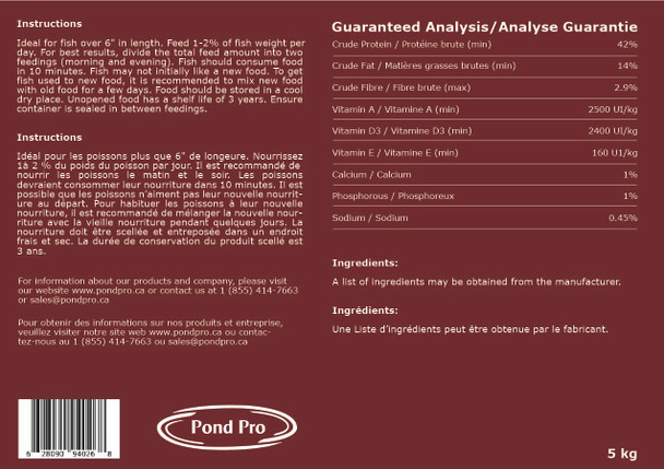 trout food back label trout food back label