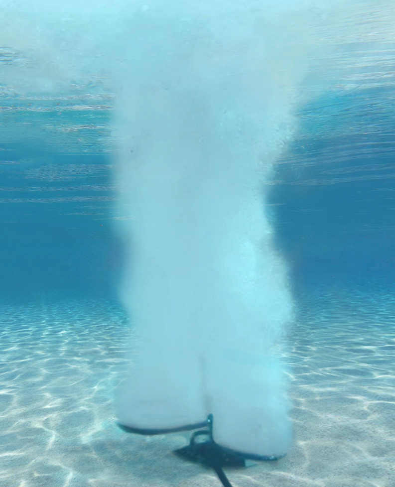 Can-air SS aeration system in a Canadian pond