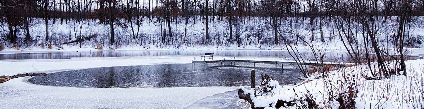 Open lake water from an ice-eater in Canada