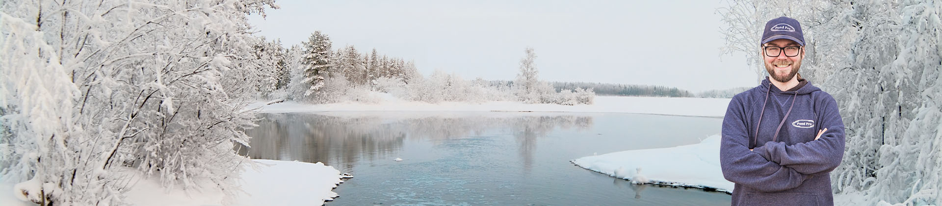 Canadian winter pond and dock