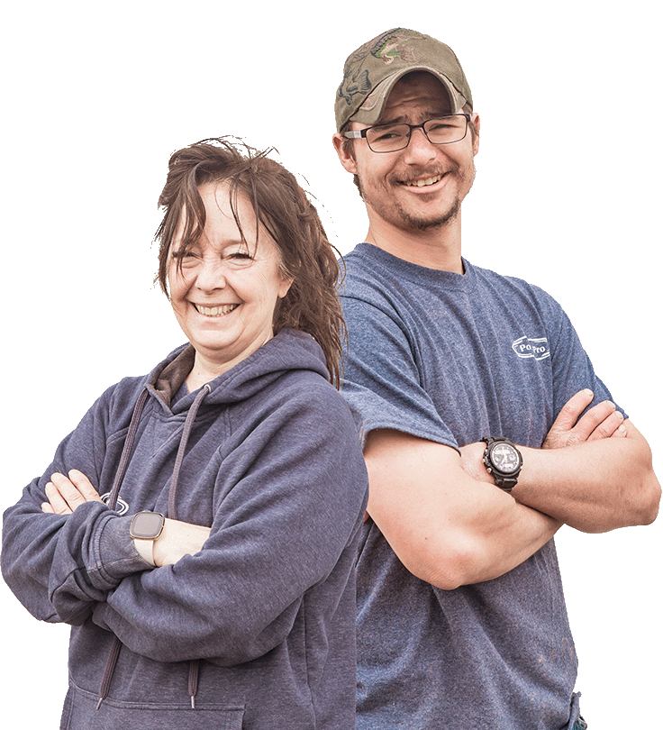 Jaden and Lisa, two pond and kasco de-icing experts at Pond Pro Canada