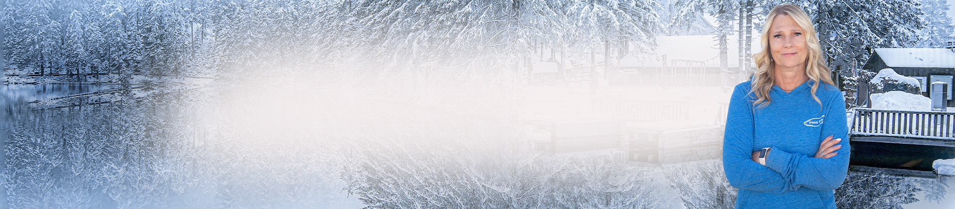 Canadian winter pond and dock