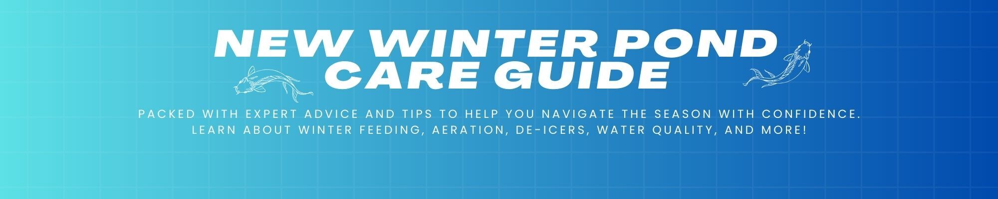 new winter pond care guide packed with expert advice and tips to help you navigate the season with confidence. Learn about winter feeding, aeration, de-icers, water quality, and more! explore now
