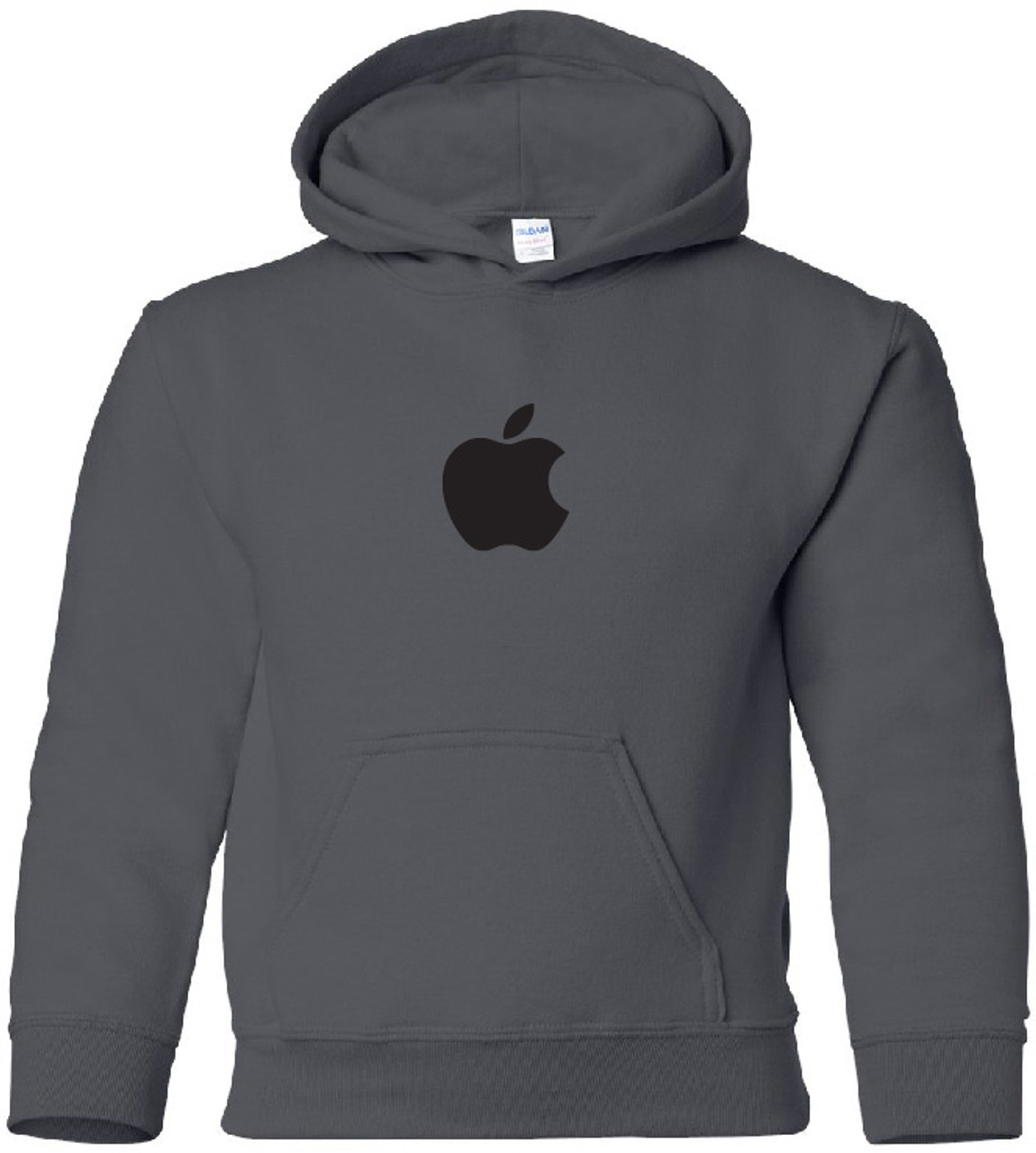 APPLE Hooded Sweatshirt Computer GEEK hoodie Mac logo BLACK INK HOODY