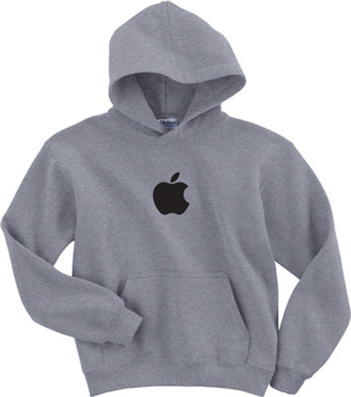 APPLE Hooded Sweatshirt Computer GEEK hoodie Mac logo BLACK INK