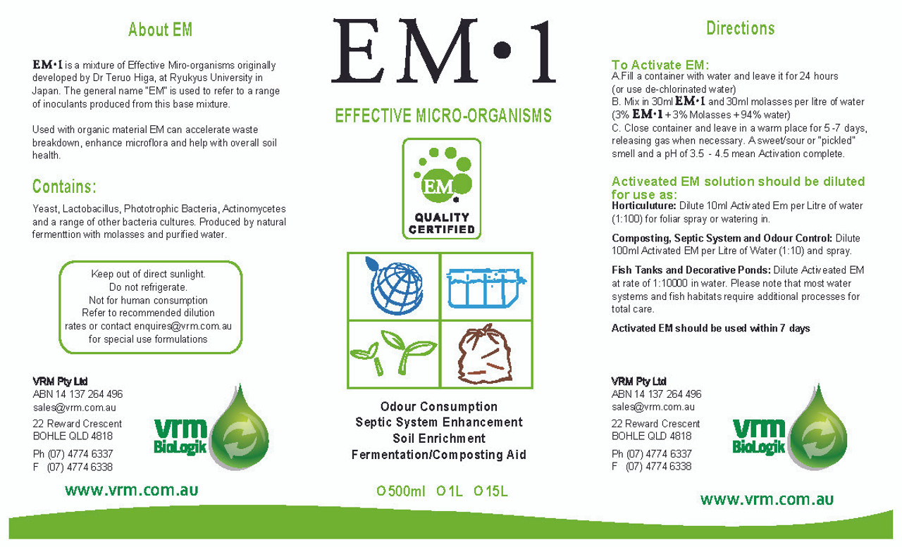 EM1 Effective microorganisms