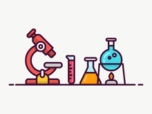 Laboratory chemistry and microscope work