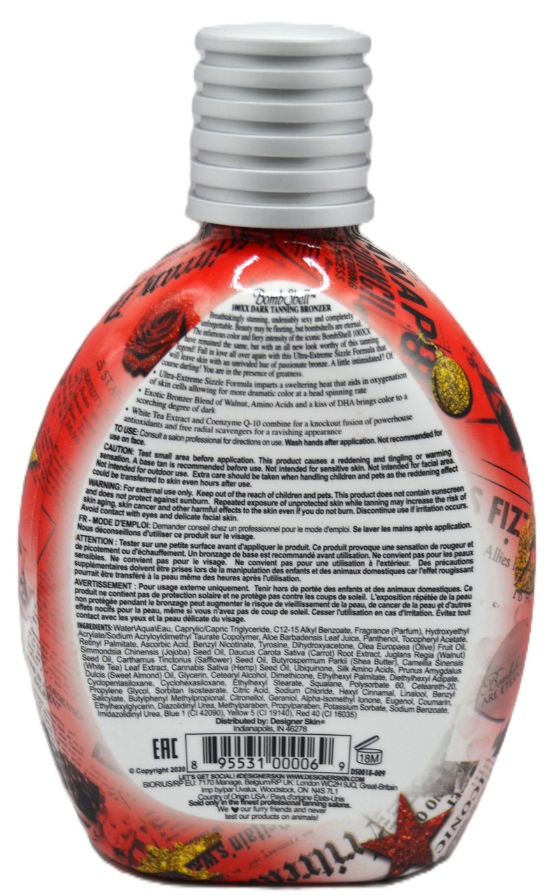 Designer Skin Bombshell 100XX Extreme Sizzle Bronzer Tanning Lotion 13.5 oz