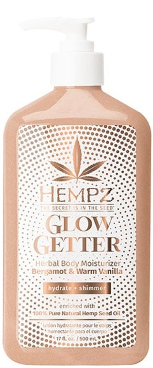 Hempz Glow Getter Shimmer Herbal Body Moisturizer Tan Extender 17 oz