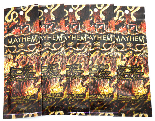 Designer Skin Mayhem Tingle Bronzer 5 Packet Tanning Sample Bundle