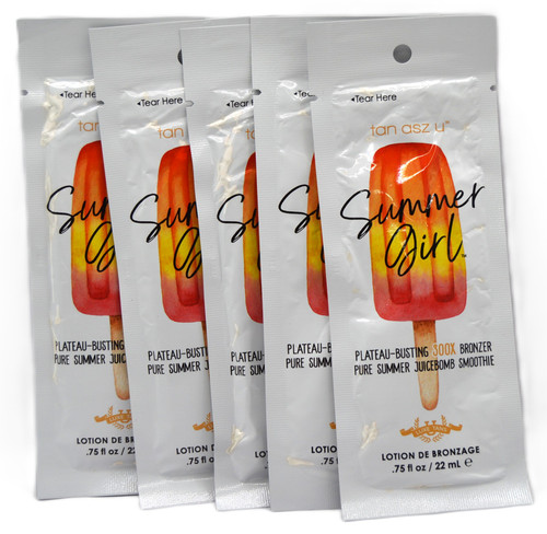 Tan Asz U Summer Girl 300X Bronzer Tanning Sample 5 Packet Bundle