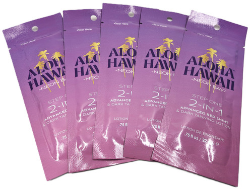 Tan Inc Aloha Hawaii Neon Bay Tanning Lotion Sample Bundle 5 Count
