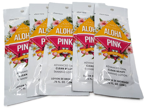 Tan Asz U Aloha Pink Tanning Sample Packets 5 Count