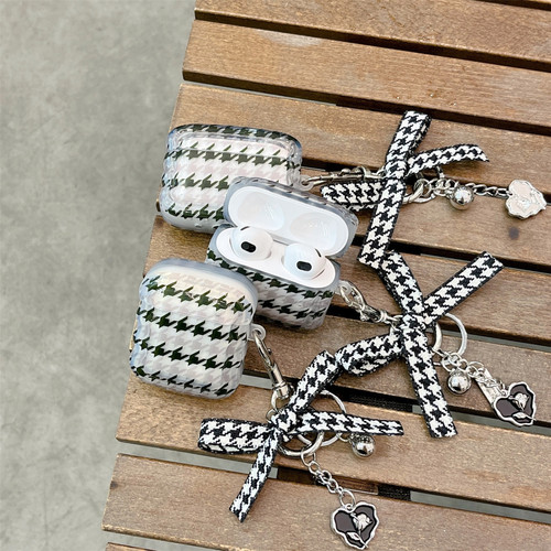 Houndstooth Bow Suitable For AirPods Case