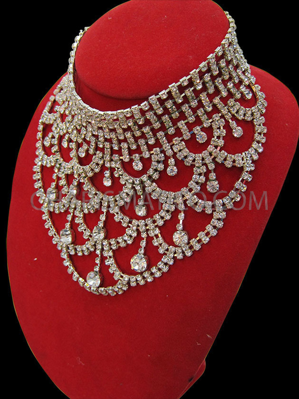 High Collar Style Fish Scale Rhinestone Diva's Crystal Divina Necklace