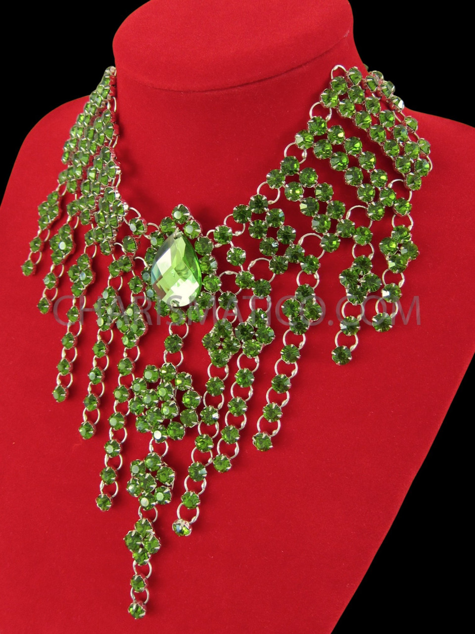 Buy Emerald Green and Clear Duchess Crystal Diamond Rhinestone Bib Royal  Statement Necklace Costume Jewelry Online in India - Etsy